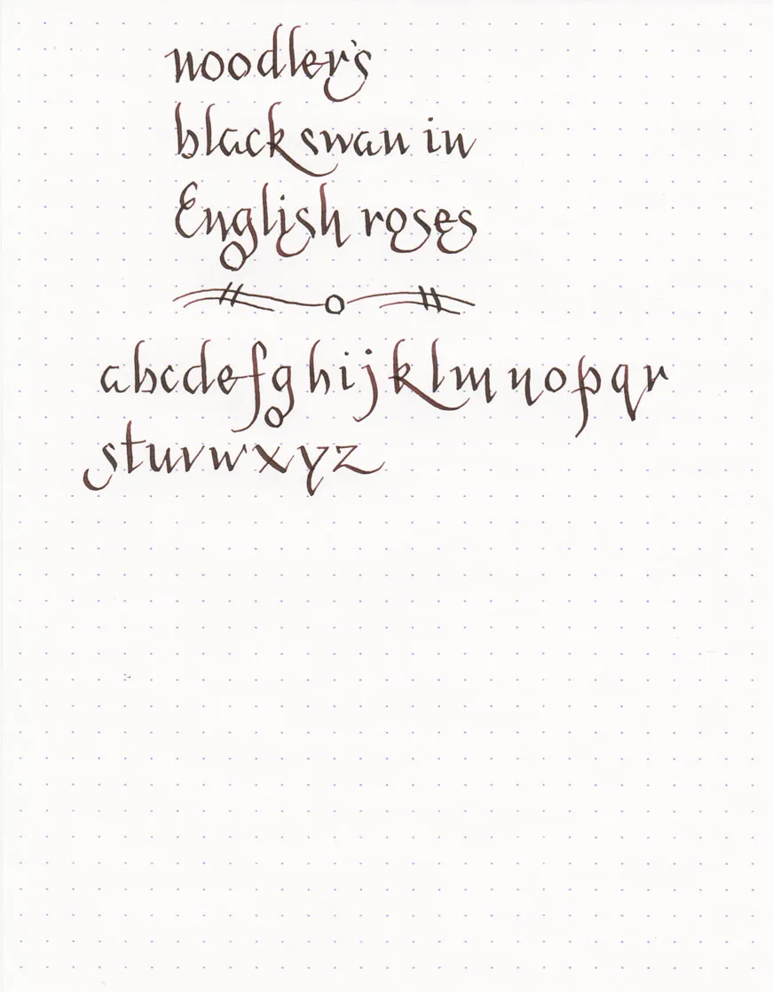 Flex nib sample written with a Noodler&#x27;s Flex Nib pen